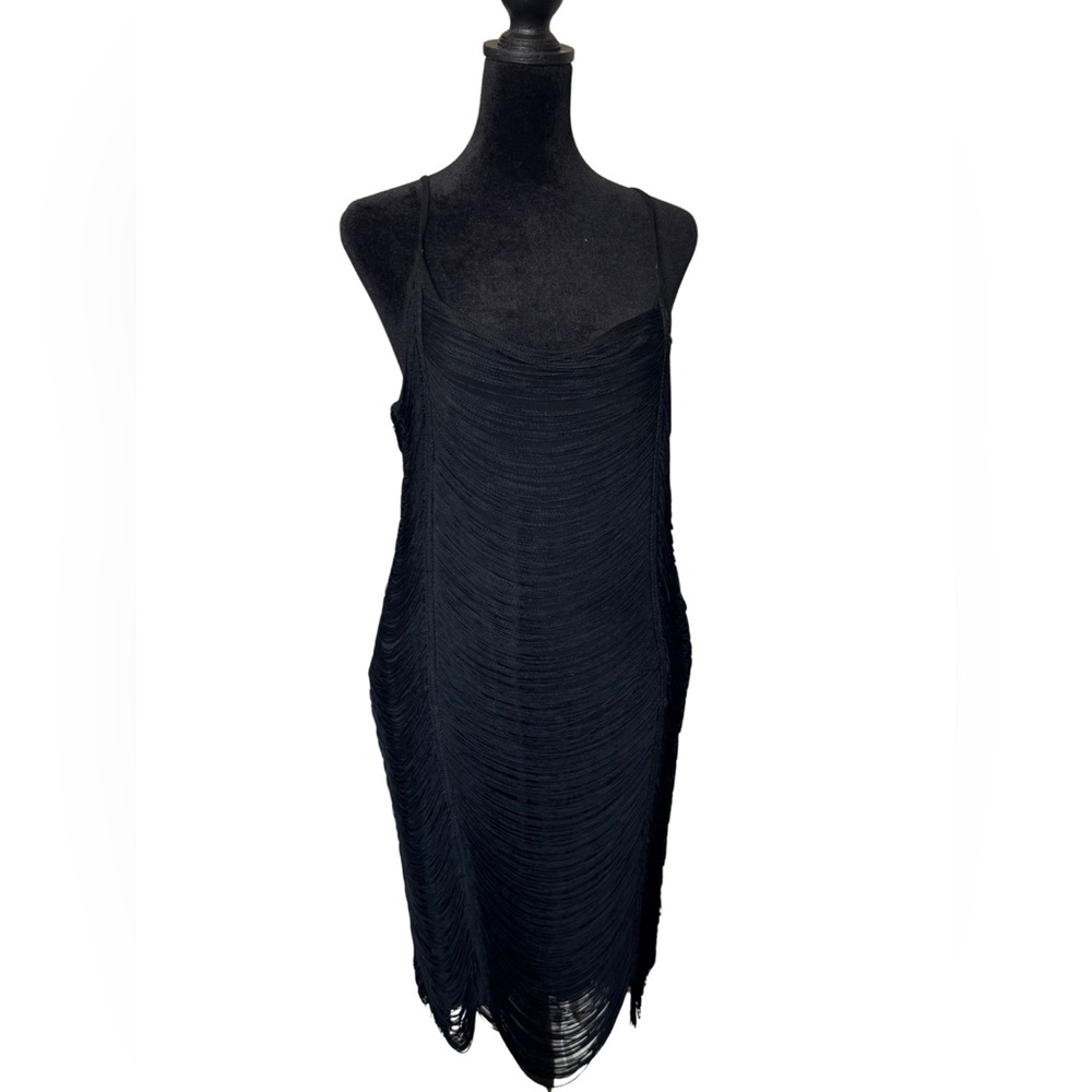 Elegant Black Fringe Dress